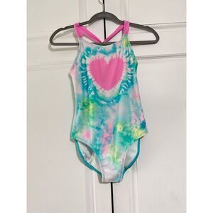 ‎Girls One Piece Swimsuit - Heart Tie-Dye